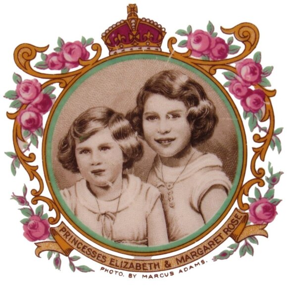 GRINDLEY CREAMPETAL Princesses Elizabeth & Margaret 1930s Vintage Plate 10" - Picture 9 of 9